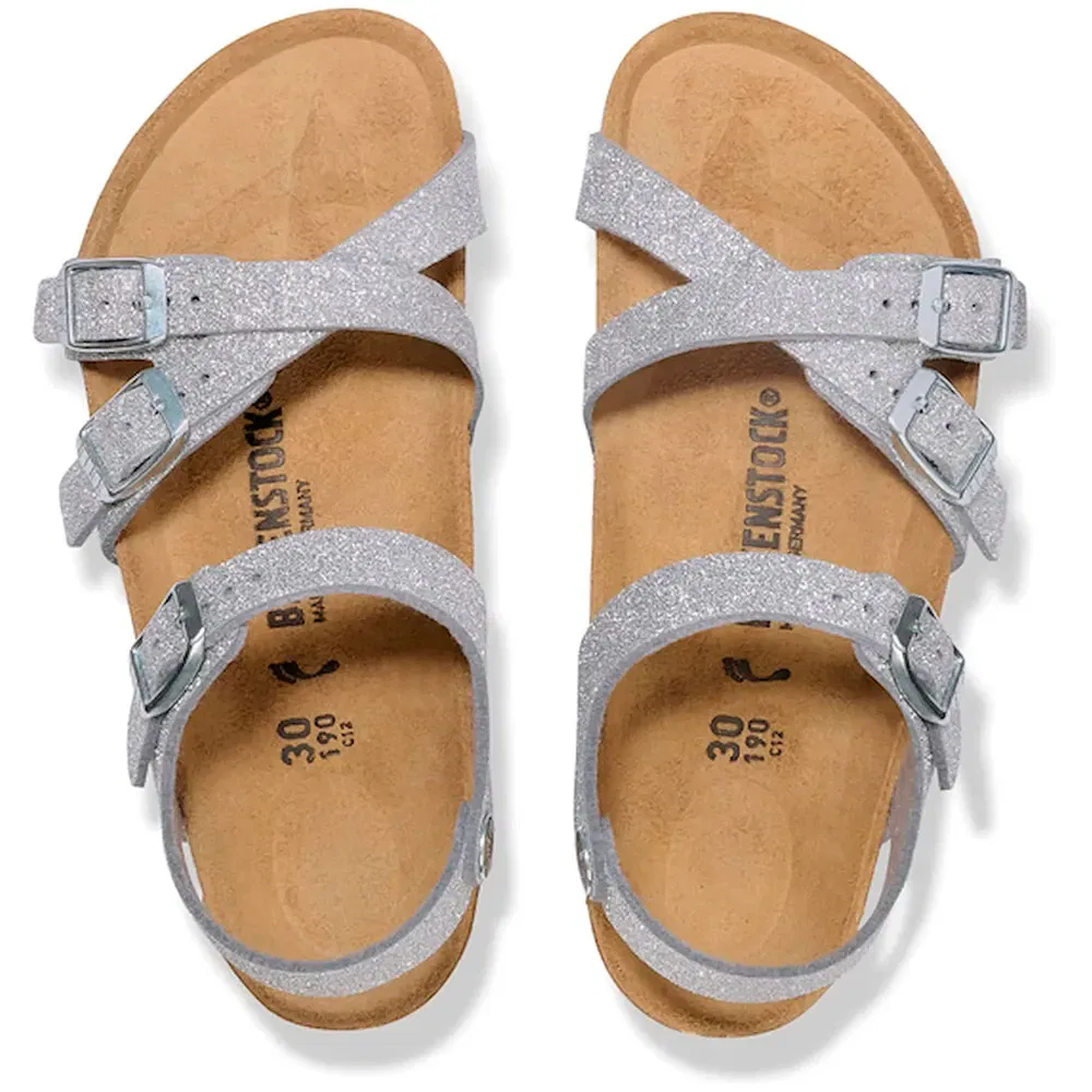 Детские сандалии для девочек с блестящим эффектом Kumba Birkenstock, Silver — фото 3