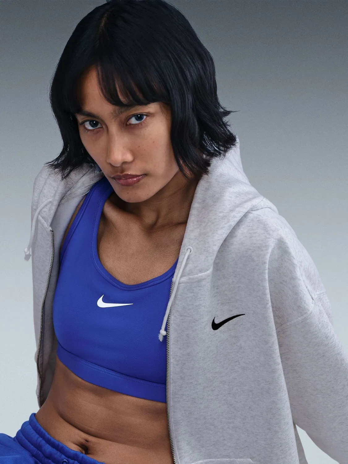 Худи Nike Phoenix Oversized Fleece, серый — фото 3