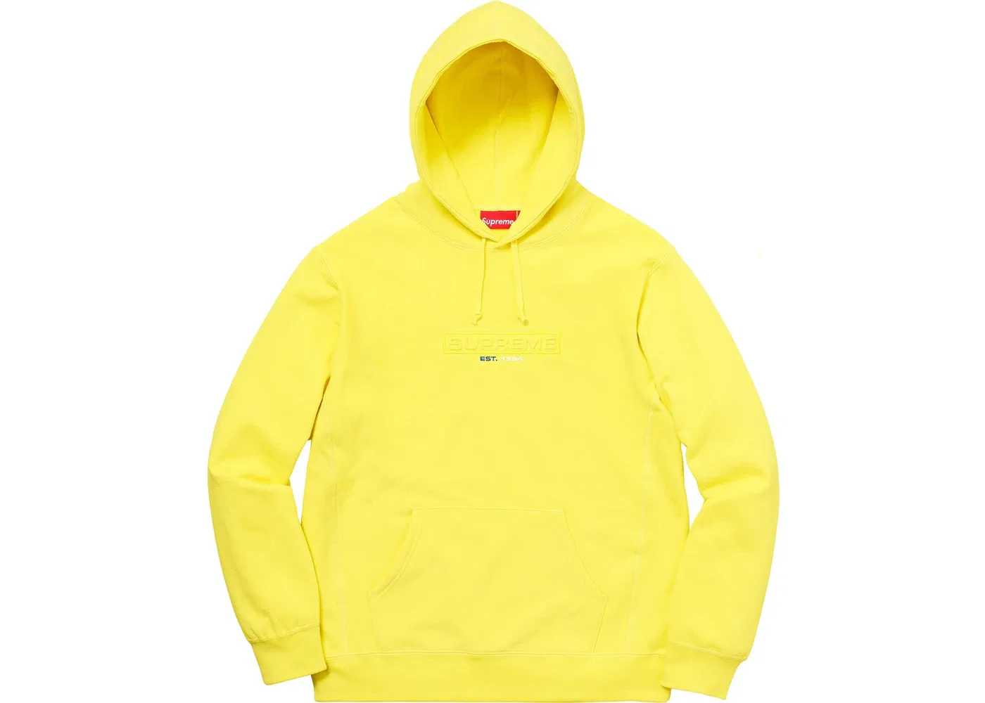 Мужская худи с принтом Supreme Embossed Logo, Lemon
