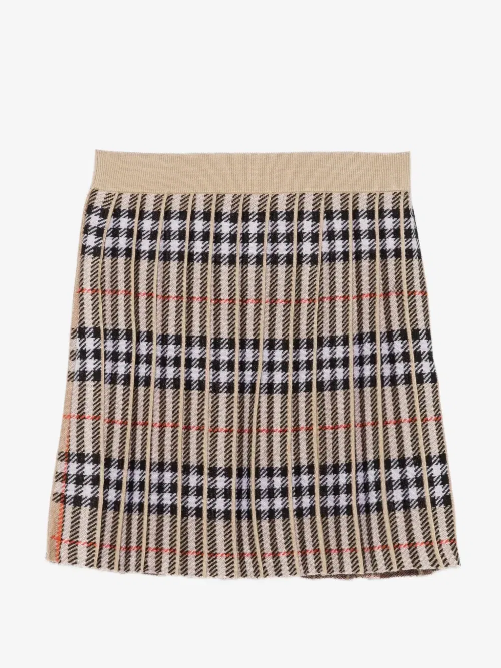Плиссированная юбка в клетку BURBERRY KIDS, бежевый