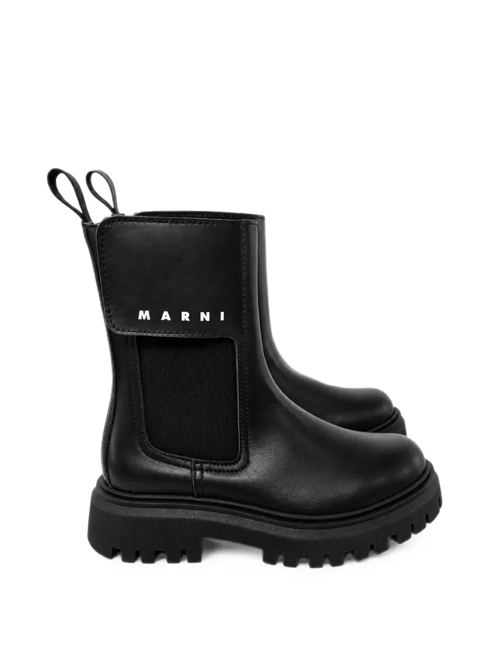 Массивные ботинки с нашивкой-логотипом Marni Kids, черный