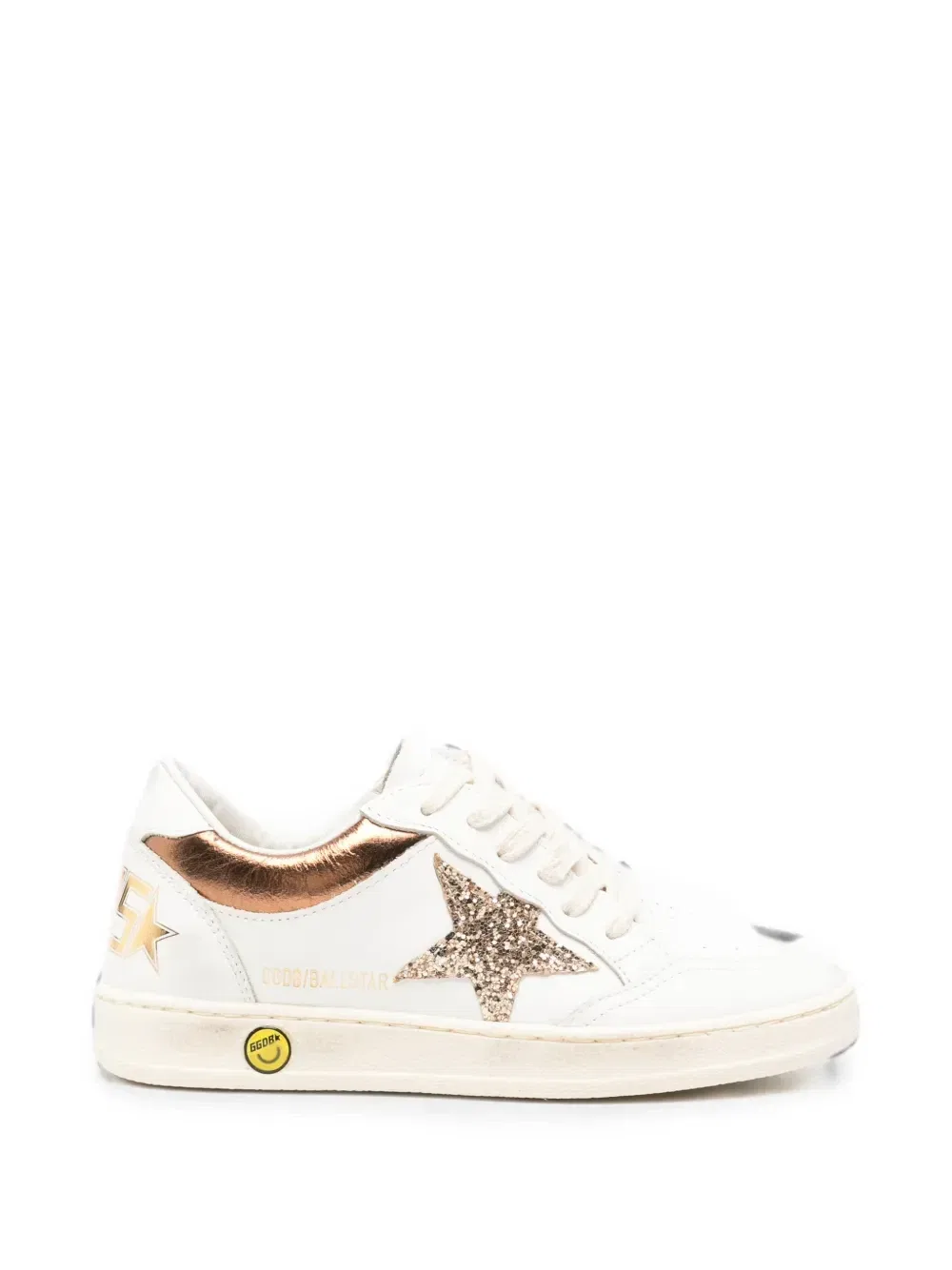 Кроссовки Ball Star с блестящей нашивкой Golden Goose Kids, белый
