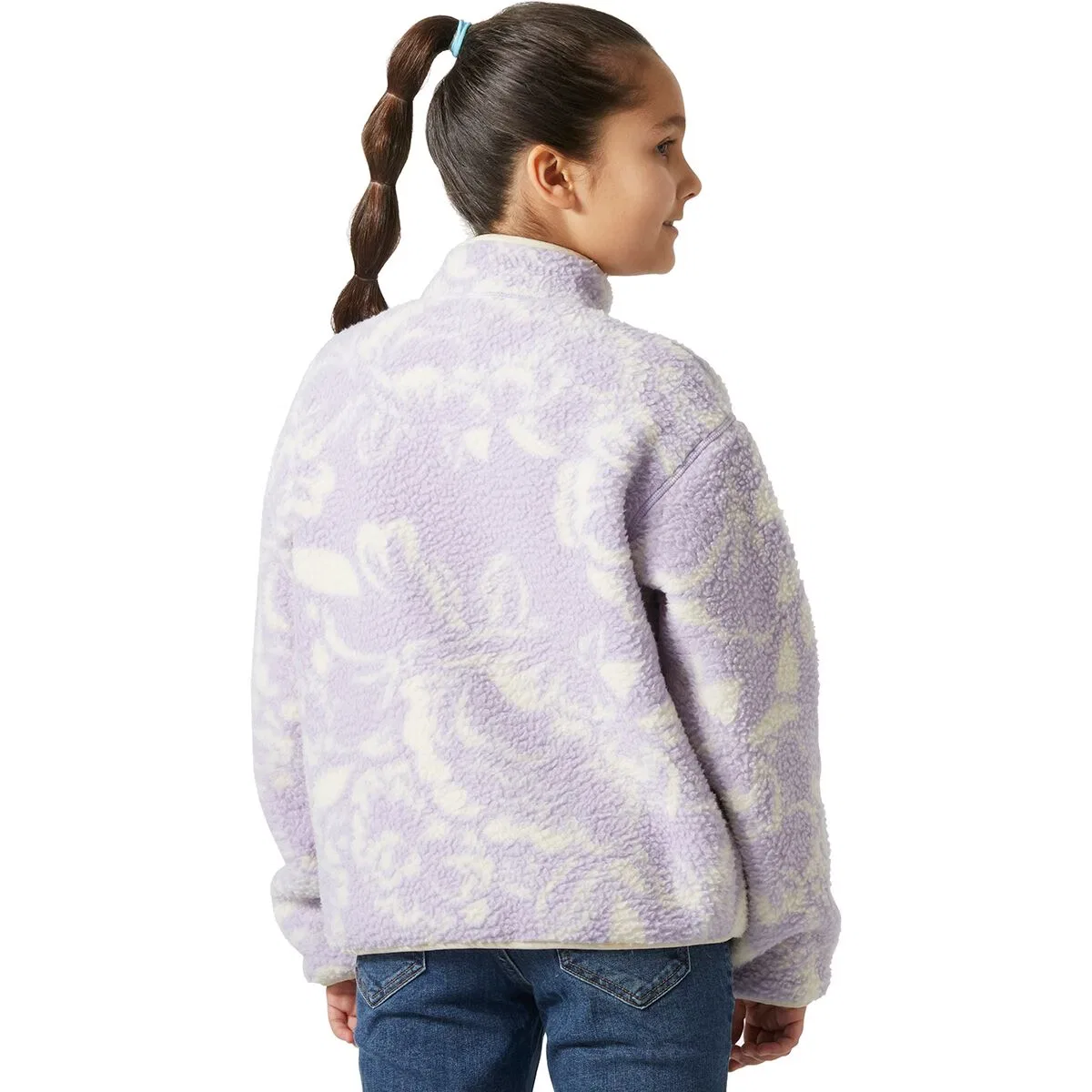 Детская флисовая кофта на пуговицах с принтом Frosty Pile Helly Hansen, Bright Lavender Peony Aop — фото 2