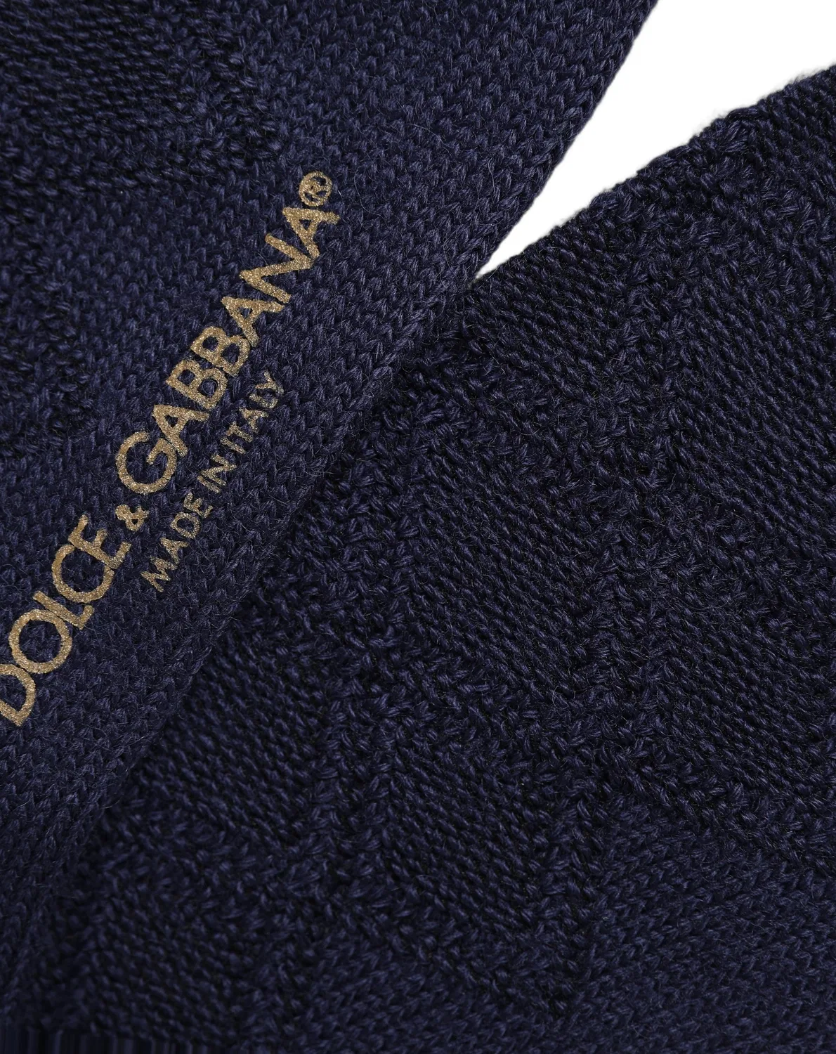 Мужские высокие носки с жаккардовым гербом Dolce & Gabbana, Navy Blue