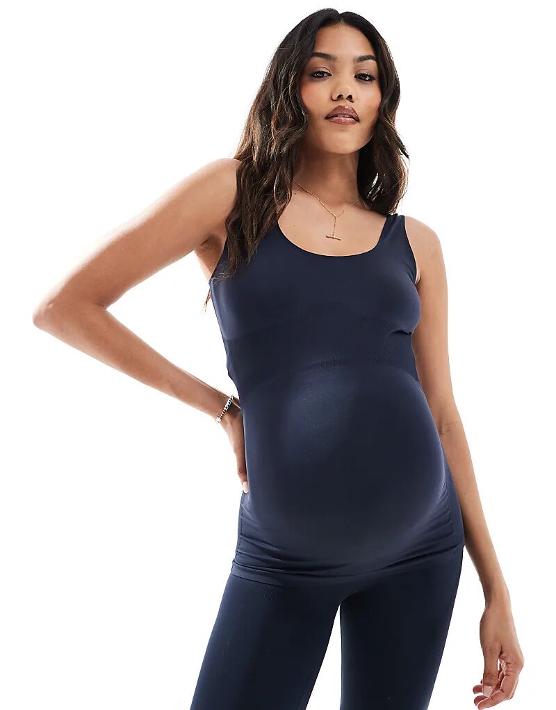 

Бесшовный топ-топ Mamalicious Maternity в цвете «темный сапфир» Mama.Licious
