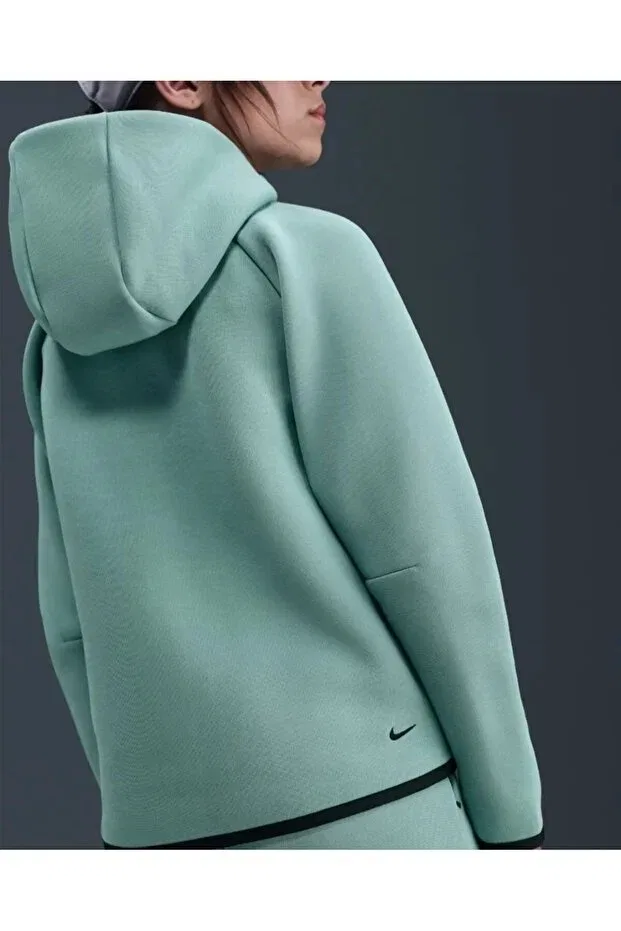 Детское худи для девочек с капюшоном Tech Fleece Nike, Turquoise — фото 4