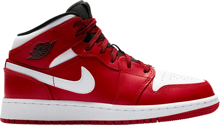 

Кроссовки Air Jordan 1 Retro Mid GS Gym Red White, красный