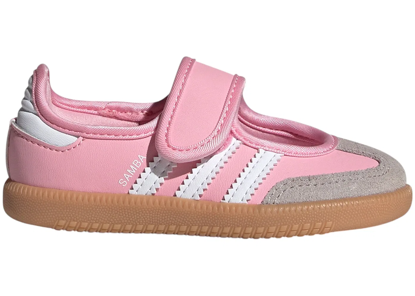 Детские кроссовки для девочек с замшевыми вставками Adidas Samba Jane, Light Pink/Cloud White/Gum