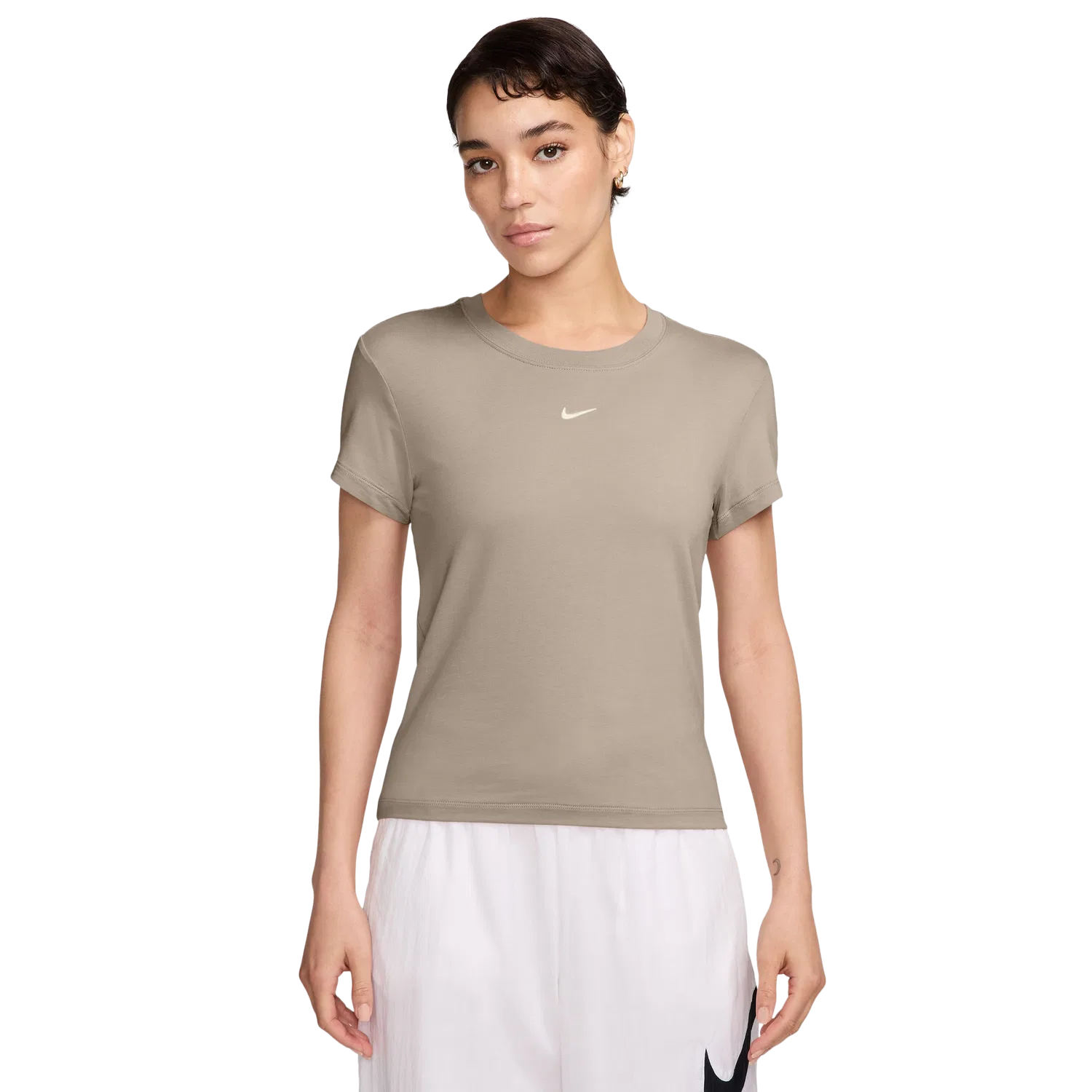 Женская футболка с длинным рукавом Nike Chill Knit Crop, Sail/Cream Ii — фото 4