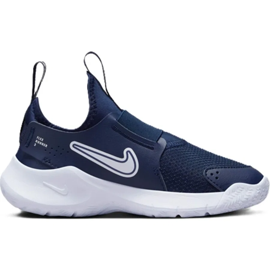 Детские повседневные кроссовки с эластичной лентой Flex Runner 3 Nike, Темно-синий — фото 2