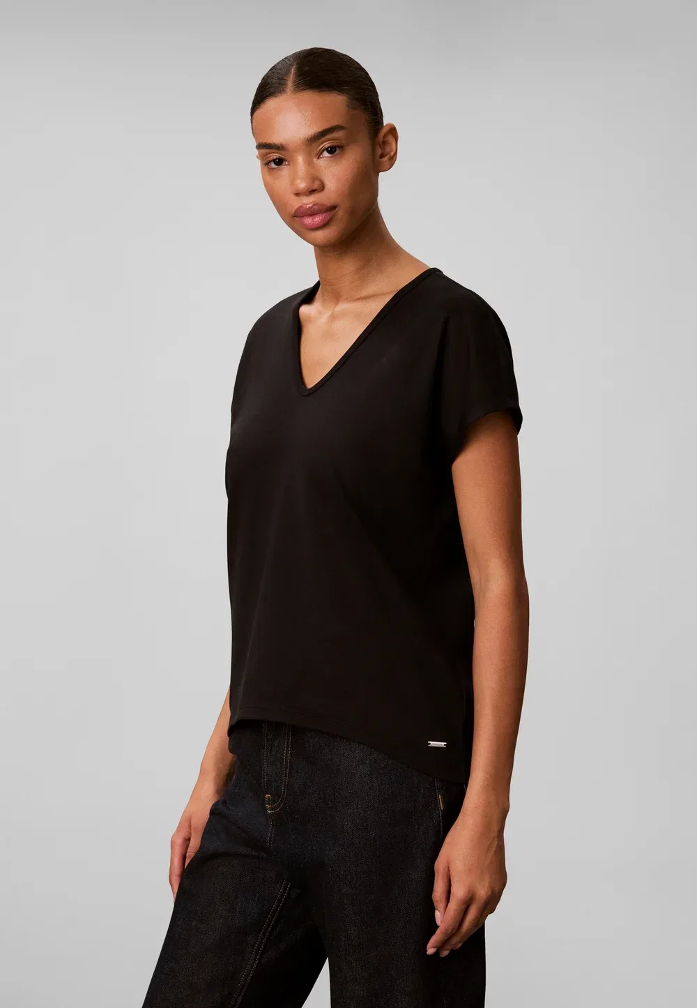 Футболка свободного кроя - базовая футболка Calvin Klein, Black — фото 4