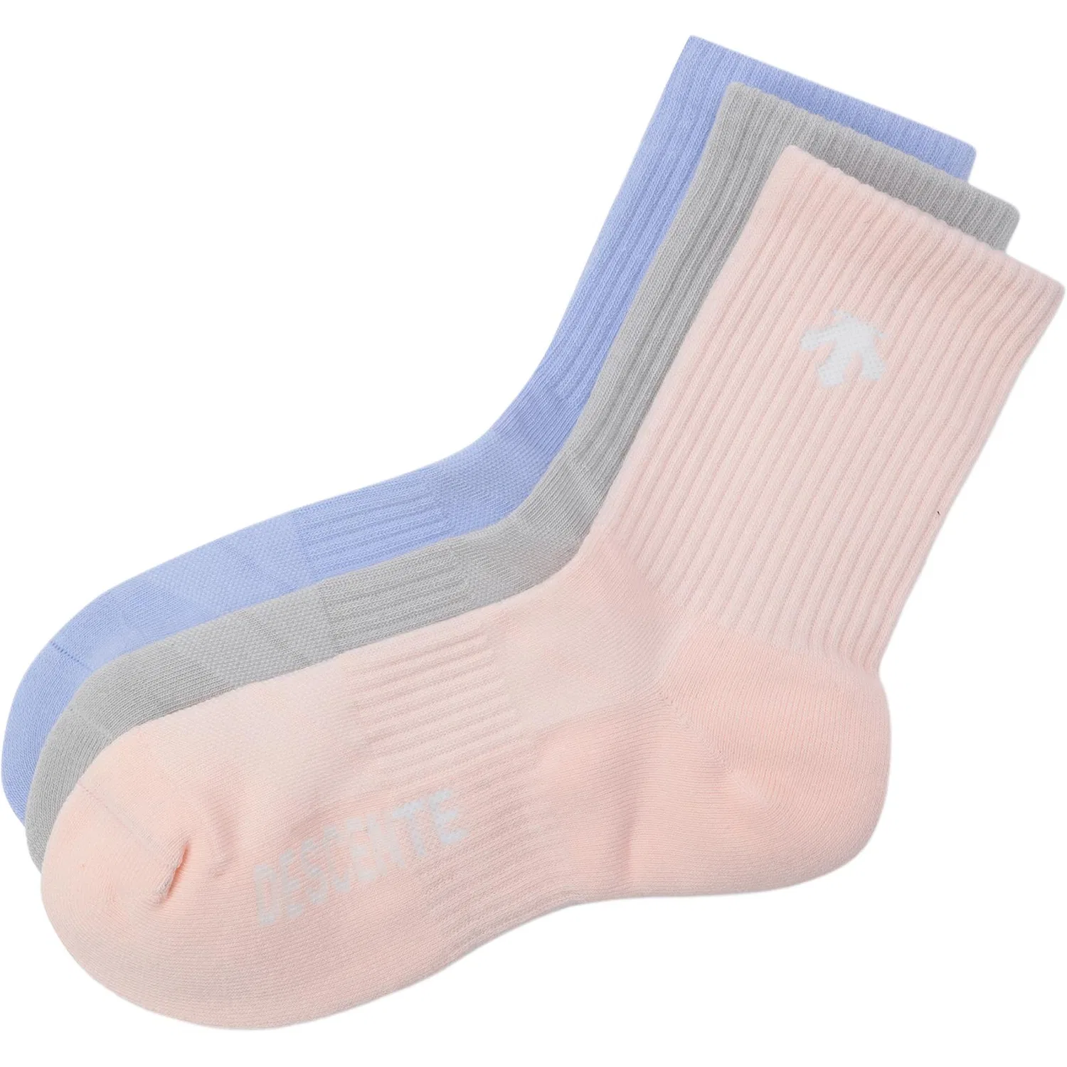 Детские носки с принтом 3 пары DESCENTE, Blue/Gray/Pink