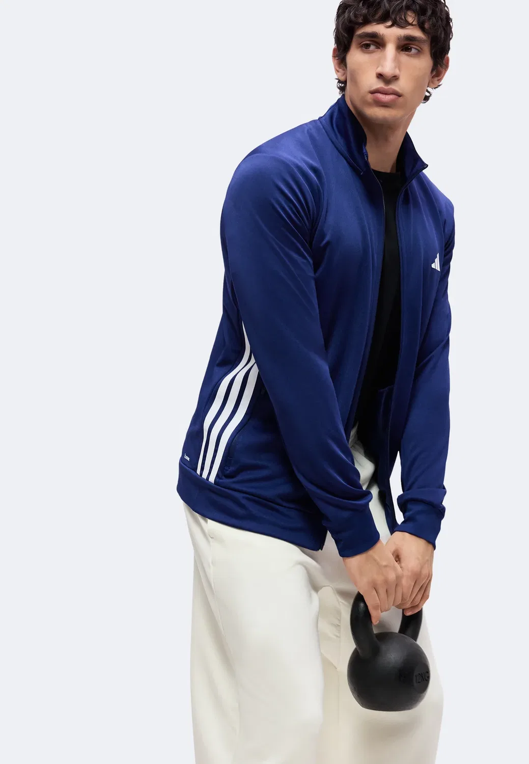 Все необходимое готово - тренировочная куртка Adidas Performance, Dark Blue/White — фото 4