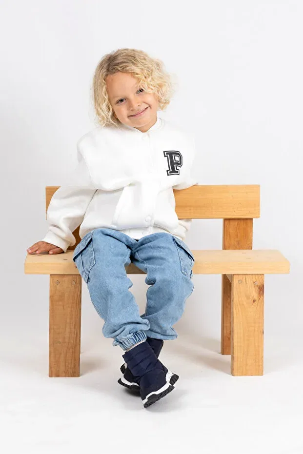 Детские ботинки для мальчиков с мехом Gea plush fur Kids A More, Navy Blue — фото 4