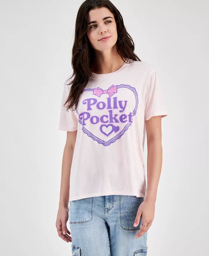

Детская футболка с круглым вырезом и логотипом Polly Pocket Love Tribe, розовый