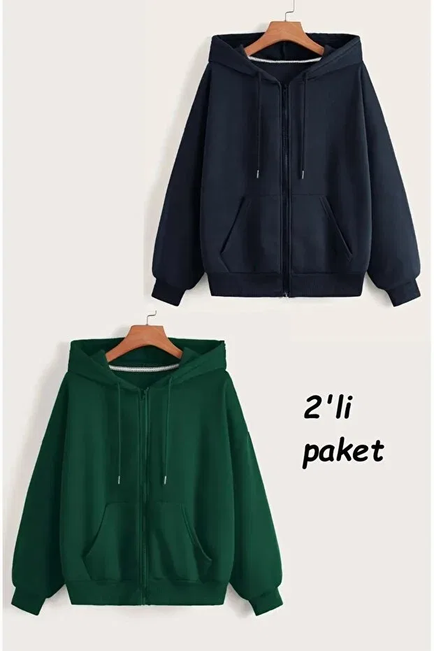 Детские свитшот-худи с капюшоном и карманом-кенгуру Daxis Sportwear Company, Green-Navy Blue