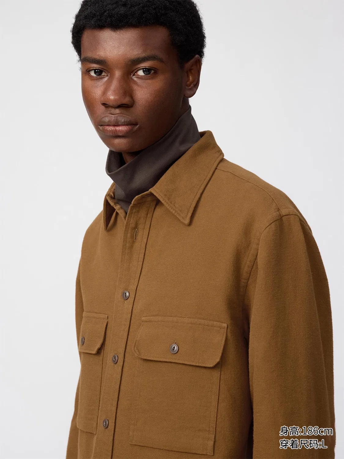 Рубашка с длинным рукавом мягкая хлопковая Uniqlo, серо-голубой — фото 3
