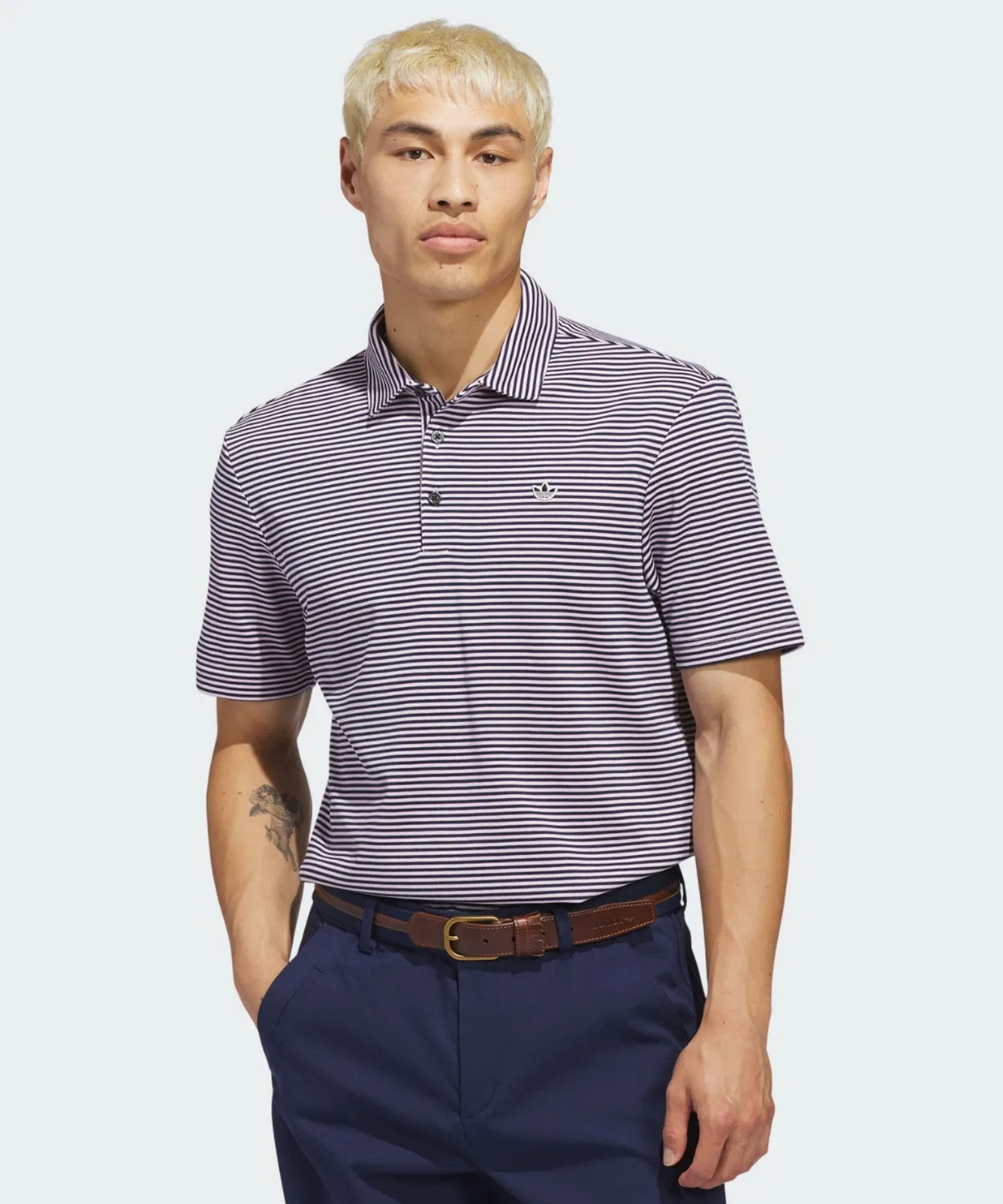 Мужская хлопковая поло с коротким рукавом Originals Striped Pique Adidas, Pink