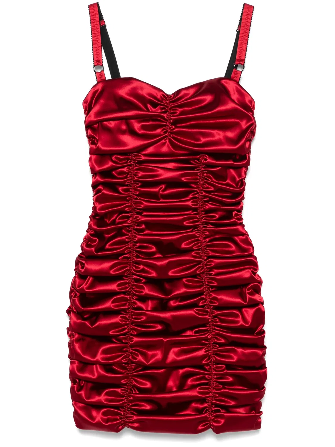 Мини-платье из драпированного сатина Dolce & Gabbana, красный