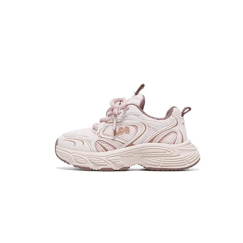Детские кроссовки с принтом Synthetic Leather Textile Low top Lee, Beige Gray — фото 3