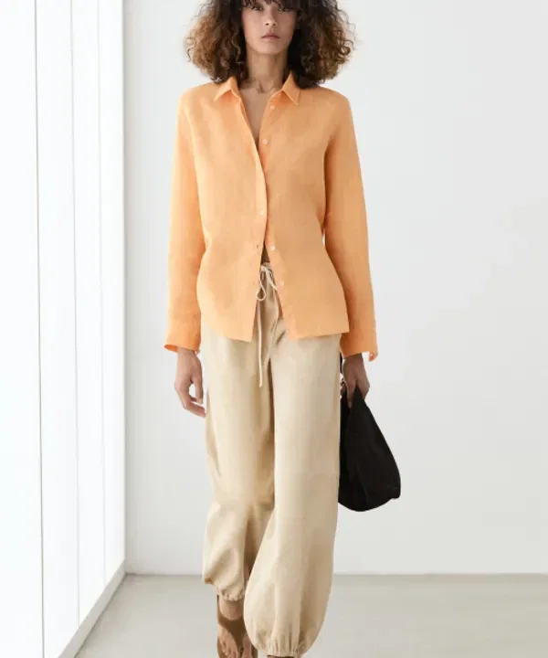 Рубашка свободного кроя из льна, Massimo Dutti — фото 2