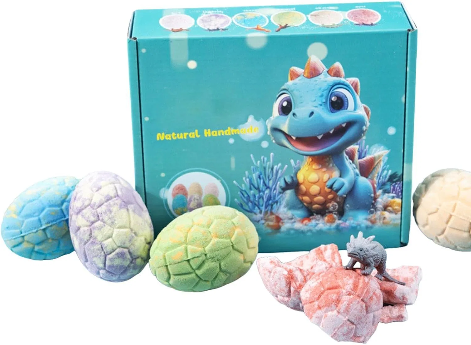 Пенящаяся бомбочка для ванны Dinosaurier Egg, 6 шт, 90 г Generic