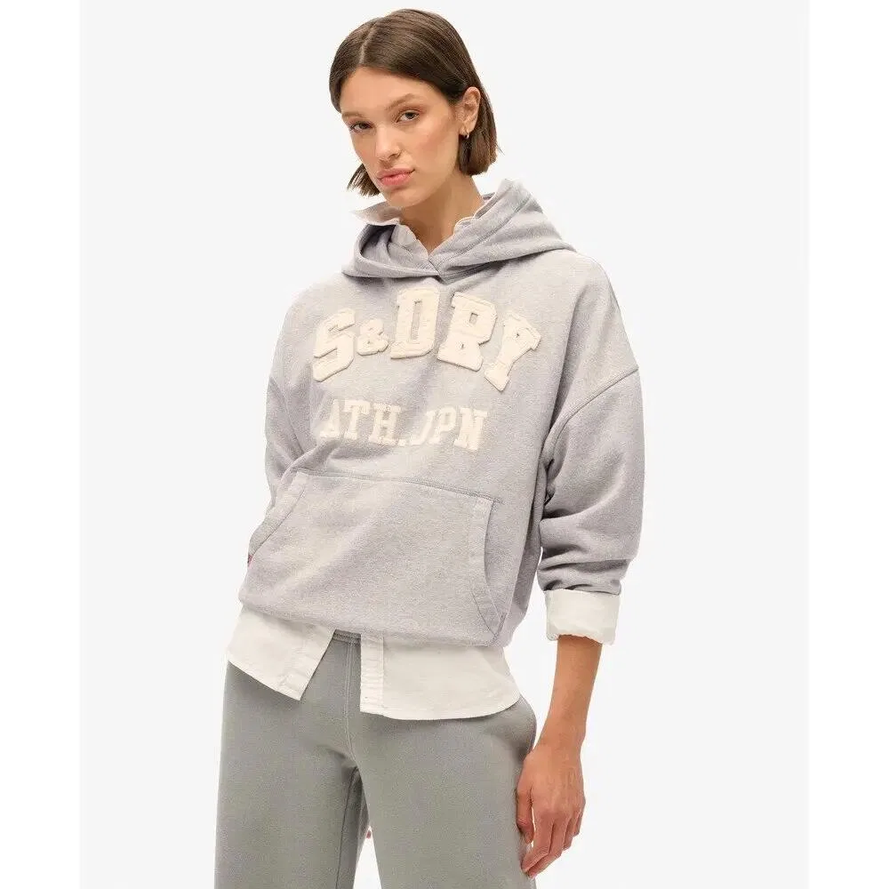 Женское худи с принтом Athletic Essentials Superdry, Grau / Betongrau — фото 3