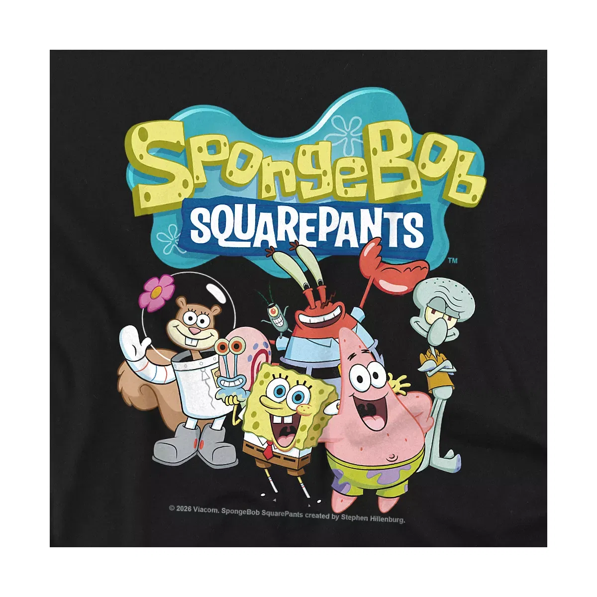 Детское боди с коротким рукавом SpongeBob, Black — фото 2