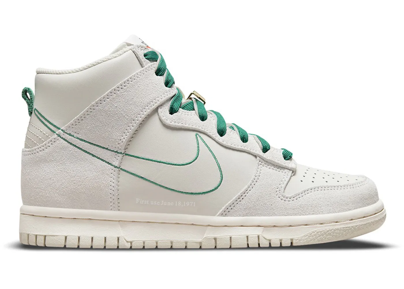 Детские кроссовки с принтом Nike Dunk High SE Nike, Light Bone/Light Bone/Sail/Green Noise