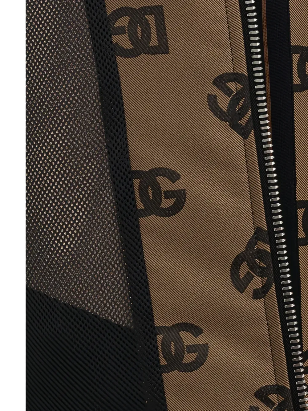 Спортивная куртка с логотипом и высоким воротником DOLCE & GABBANA, коричневый — фото 3