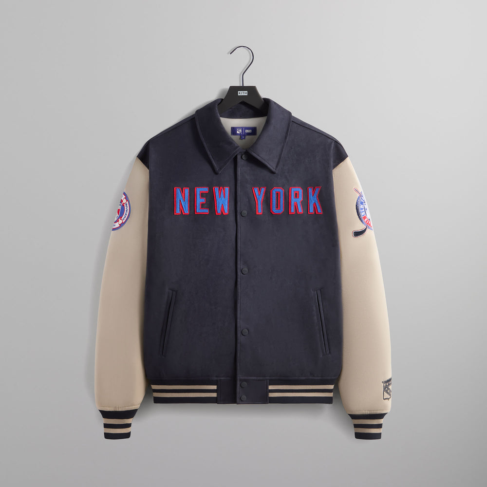 

Куртка Kith for the New York Rangers Faux Suede Lamont Coaches Jacket, черный