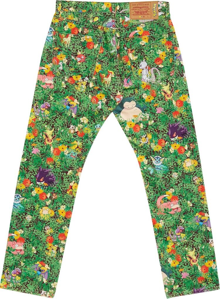 Джинсы Levi's x Pokémon 551 Z Authentic Straight Jeans 'Garden Green', зеленый — фото 3