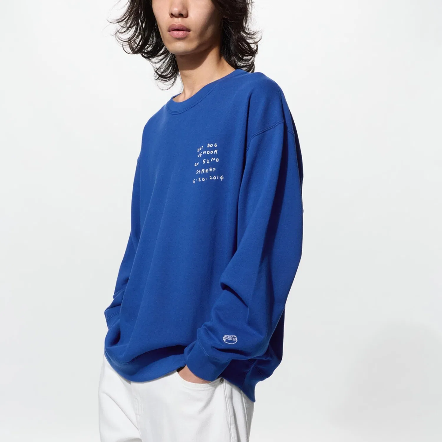 Детский свитшот с круглым вырезом Jason Polan UNIQLO, Sea Blue — фото 3