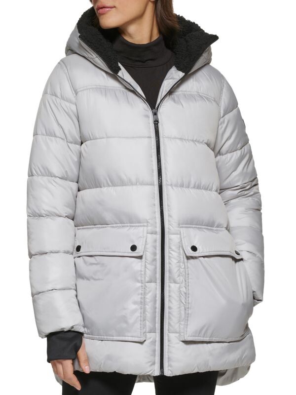 

Пуховик с подкладкой из искусственной шерпы Kenneth Cole Pearl, Черный, Пуховик с подкладкой из искусственной шерпы Kenneth Cole Pearl