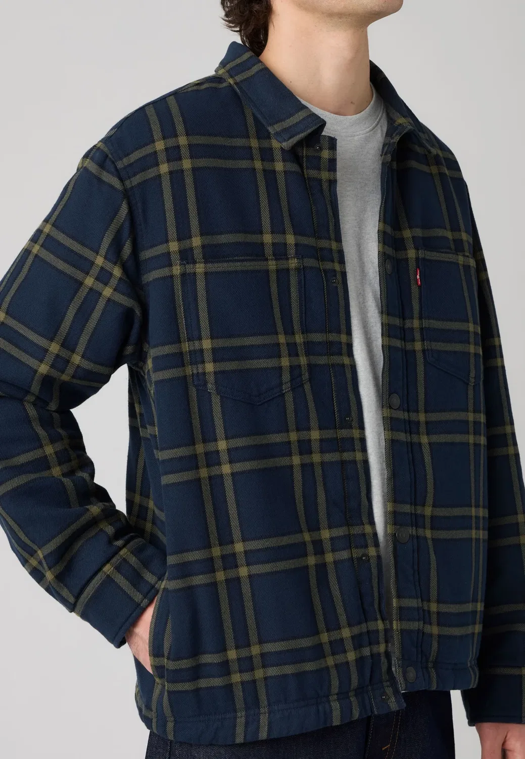 Рубашка Кроули - летняя куртка Levi'S, Colt Plaid Navy Blazer — фото 4