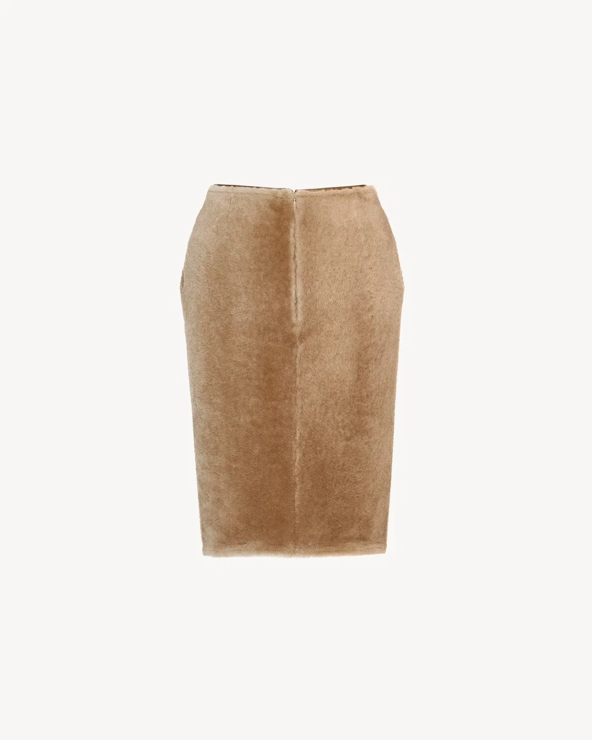 Юбка-карандаш из овчины SAINT LAURENT, серый