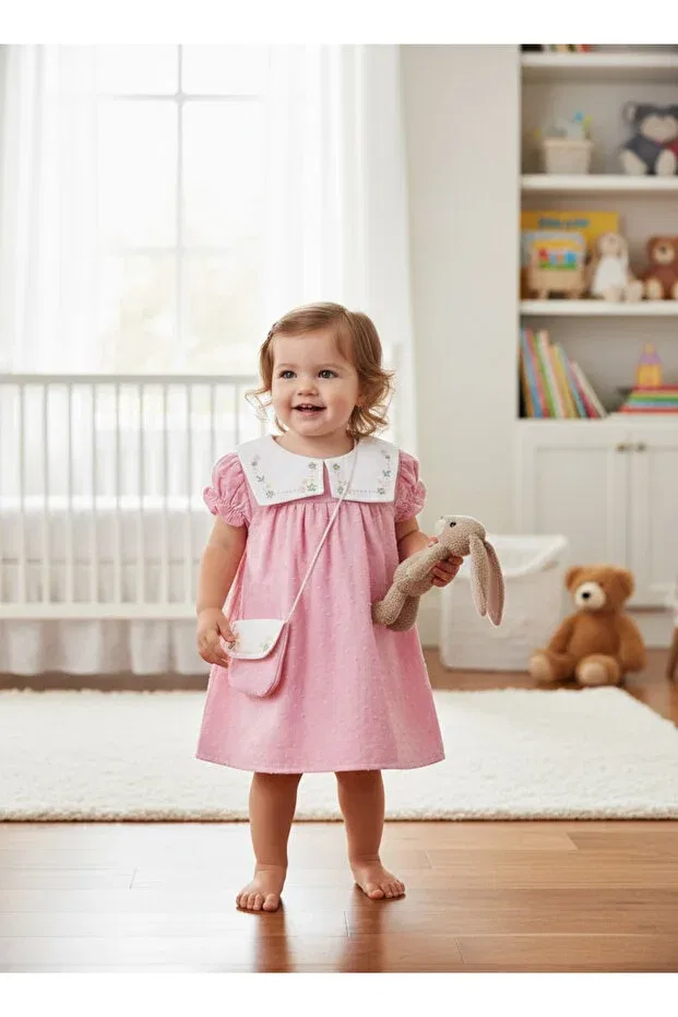 Детское платье для девочек хлопковое комплект Pufiko Kids, Pink