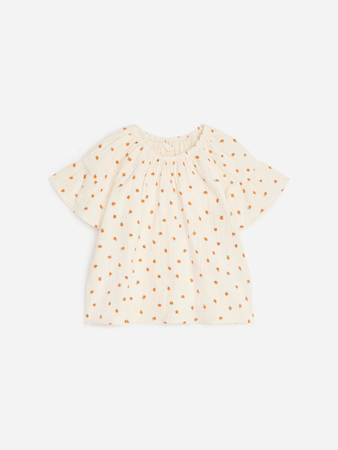 Блузка с оборками из хлопчатобумажной ткани Arket, Cremeweiß/Orange