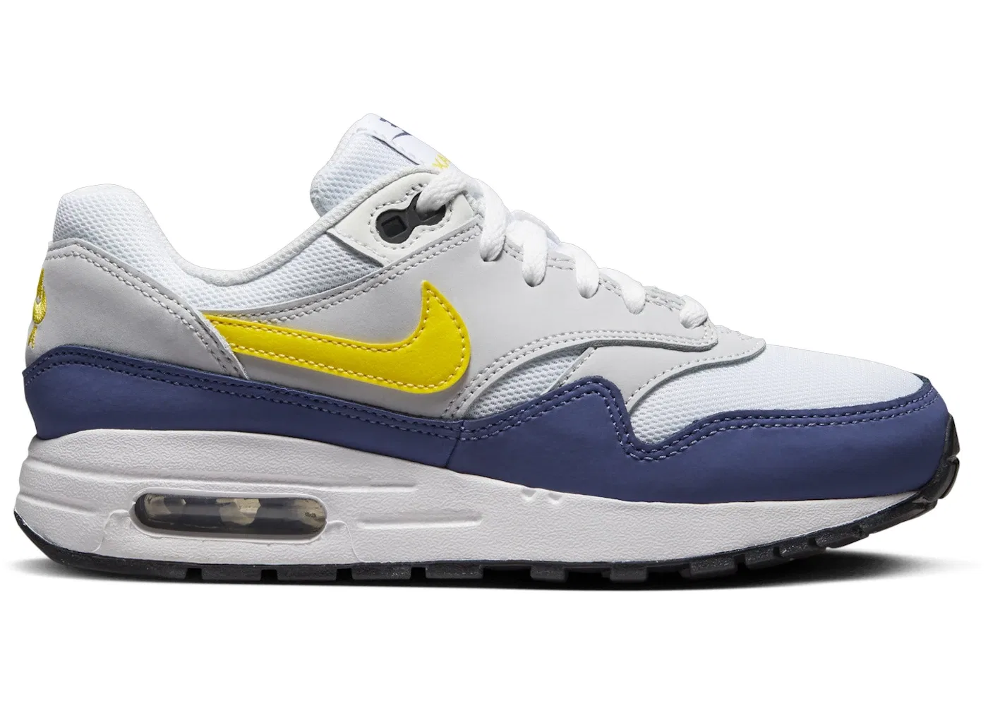 Детские кроссовки Lifestyle с принтом Nike Air Max 1 Nike, White Blue Recall Pure Platinum Tour Yellow