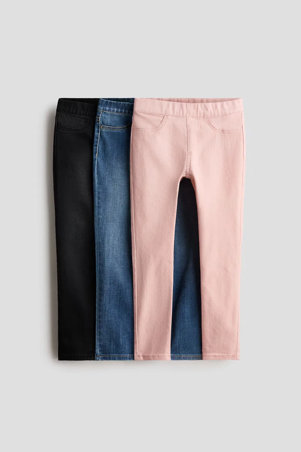 3 пары джинсовых леггинсов H&M, Denimblau/Hellrosa
