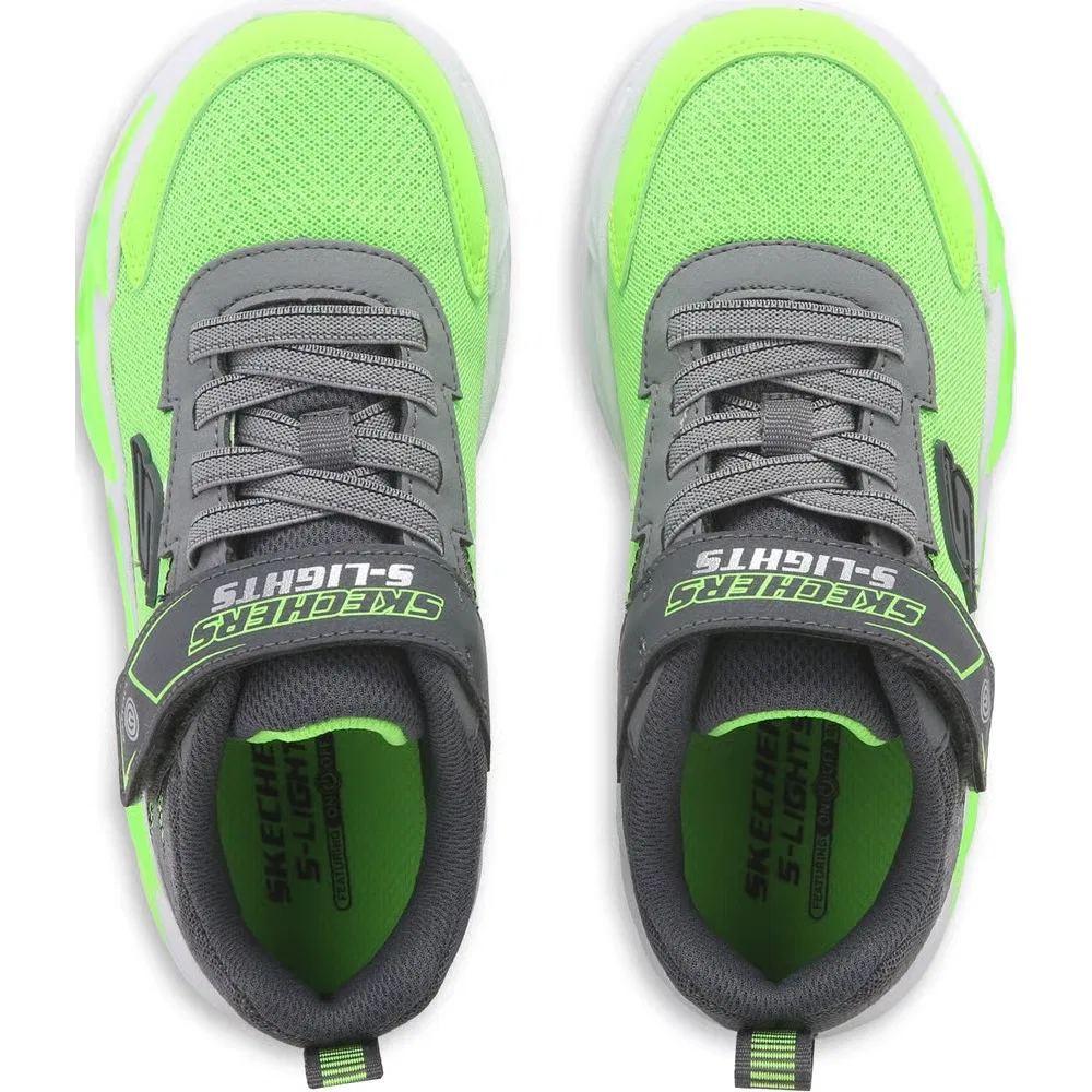 Детские кроссовки с подсветкой Light Surge Skechers, Charcoal/Lime — фото 4