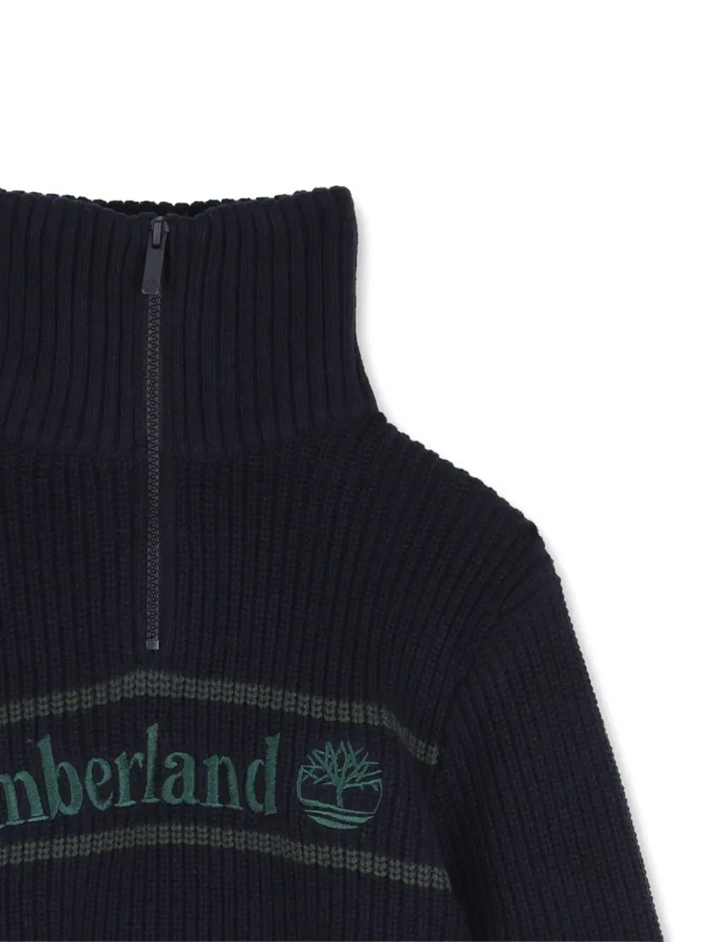 Свитер на молнии с вышитым логотипом Timberland Kids, синий — фото 3