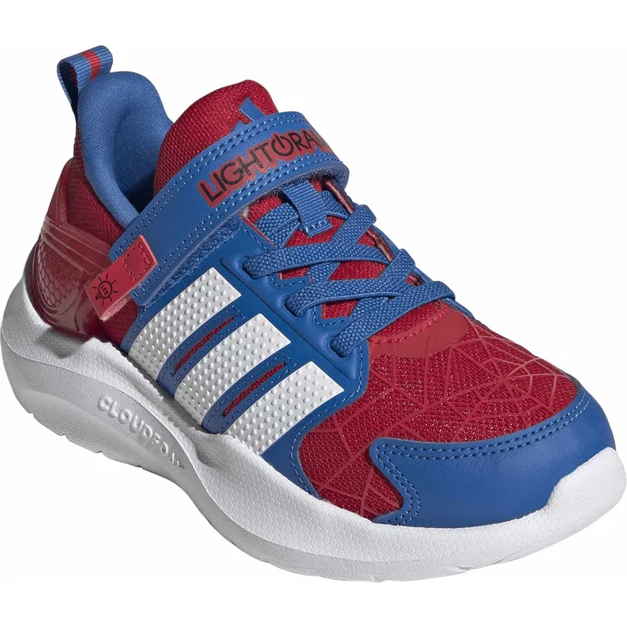Детские спортивные кроссовки с LED-подсветкой Lightroma Rnr Spider-Man adidas, Сине-красно-белый — фото 3