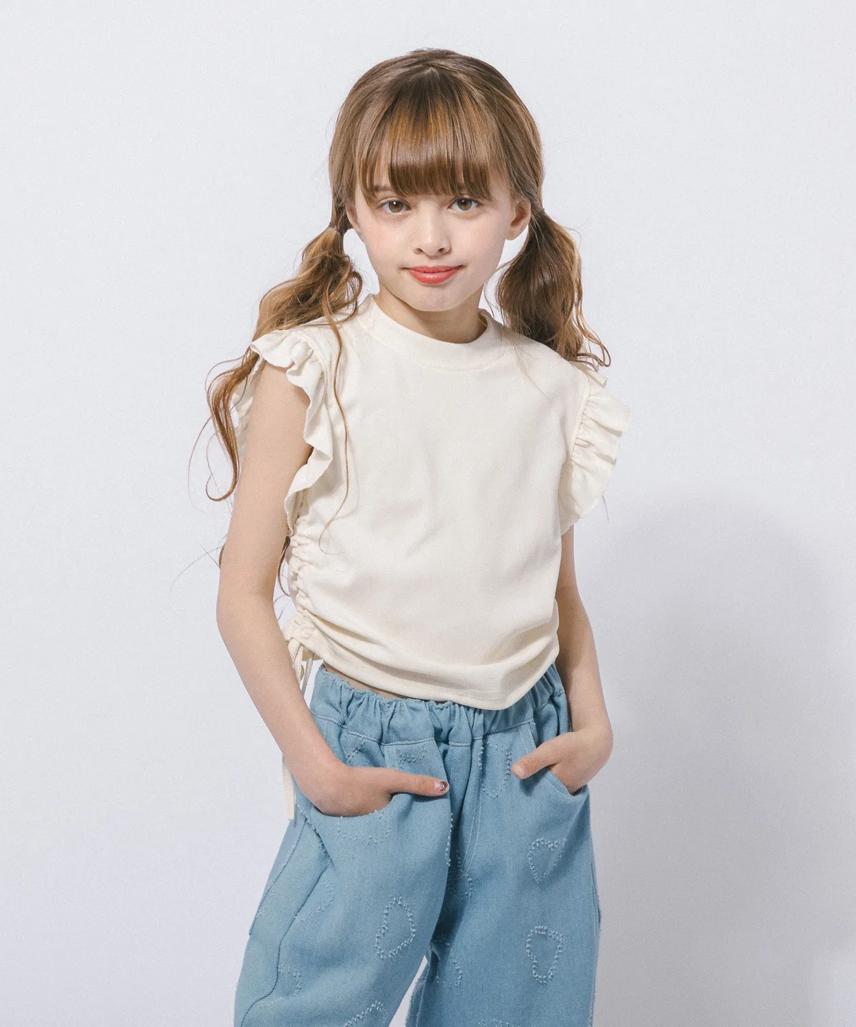 Детский топ с воланами и боковой сборкой French Sleeve Frill Side Gather URBAN CHERRY, Blue — фото 2