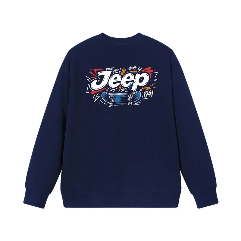 Детский свитшот с круглым вырезом, умеренной растяжимости, Jeep, Heather Grey — фото 3