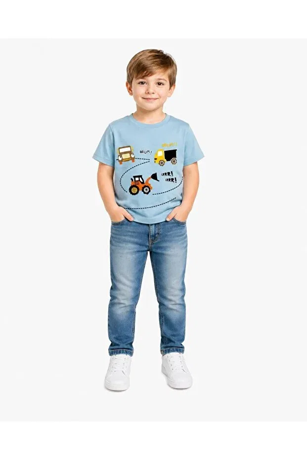 Детская футболка с принтом Basics Yale Kids, Blue