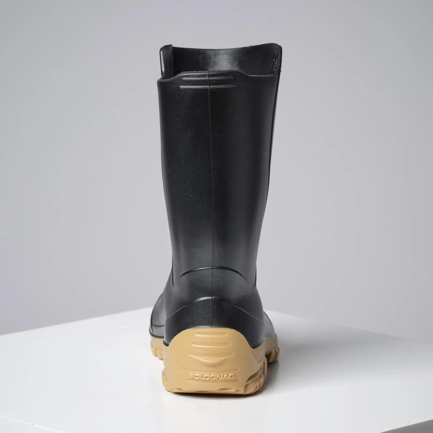 Детские резиновые сапоги Gummistiefel 100 Solognac, Rauchschwarz Ockerbeige — фото 4