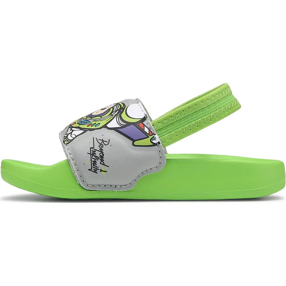 Детские сандалии Adilette с ремешком Toy Story Adidas, Green/Grey Buzz — фото 3