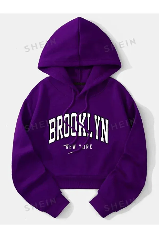 Детское худи для девочек оверсайз с принтом Brooklyn Mancy, Purple