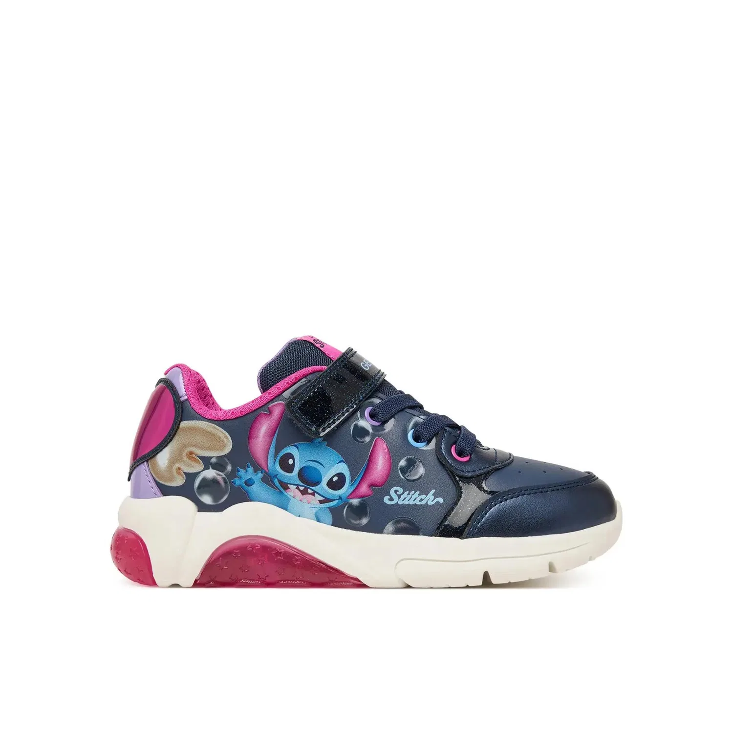 Детские кроссовки для девочек с технологией Geox Fadinlight Converse, Цвет BLAU Navyblau Fuchsienrosa